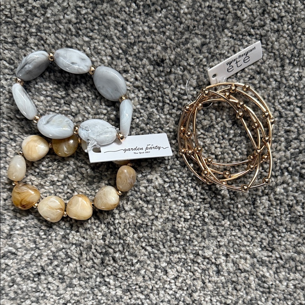 NWT Women's Gold and Gray Bracelet Set